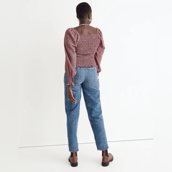 Madewell Lucie Bubble Sleeve Smocked Top in Cottage Garden-Size Medium - Picture 4 of 11